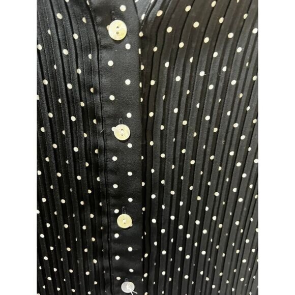 Violet & Claire Womens Button Up Polka-Dot Blouse Shirt Large - Picture 4 of 5